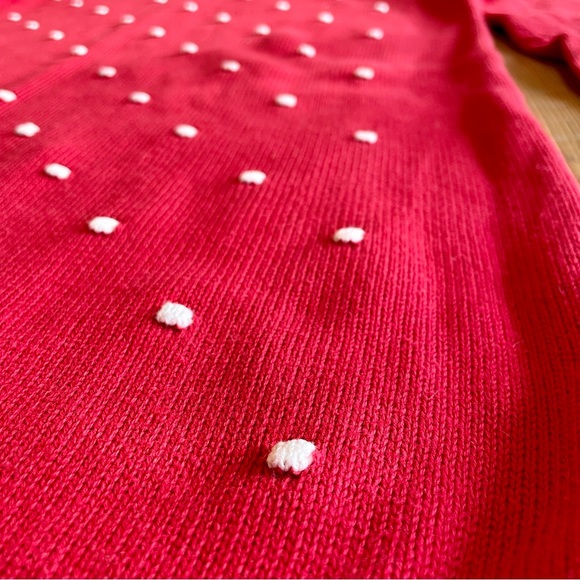 Red & White Polka Dot Knit Tunic Sweater - Picture 2 of 3
